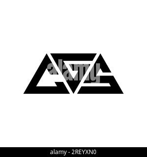 Logo a lettere triangolari CGS con forma a triangolo. Monogramma di design con logo triangolare CGS. Modello con logo vettoriale triangolare CGS di colore rosso. CGS triangul Illustrazione Vettoriale