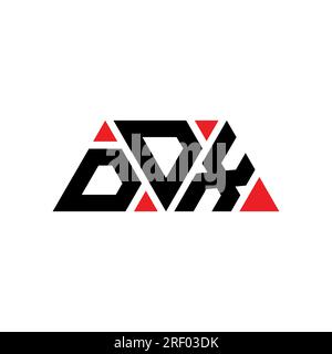 Logo DDX a lettere triangolari con forma triangolare. Monogramma di design con logo triangolare DDX. Modello di logo vettoriale triangolare DDX di colore rosso. DDX triangul Illustrazione Vettoriale
