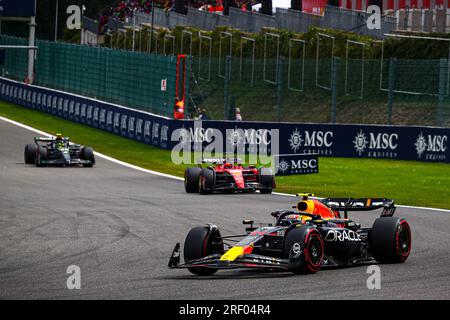 #11 Sergio Perez, (mex) Oracle Red Bull Racing, Honda durante il GP del Belgio, Spa-Francorchamps 27-30 luglio 2023 Campionato del mondo di Formula 1 2023. Foto Stock