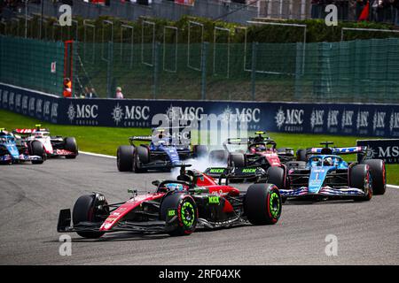 #77 Valtteri Bottas, (fin) Alfa Romeo Sauber durante il GP del Belgio, Spa-Francorchamps 27-30 luglio 2023 Campionato del mondo di Formula 1 2023. Foto Stock