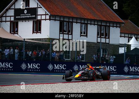 #11 Sergio Perez, (mex) Oracle Red Bull Racing, Honda durante il GP del Belgio, Spa-Francorchamps 27-30 luglio 2023 Campionato del mondo di Formula 1 2023. Foto Stock