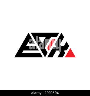 Logo EAX a lettere triangolari con forma triangolare. Monogramma del logo EAX Triangle. Modello di logo vettoriale a triangolo EAX di colore rosso. EAX triangul Illustrazione Vettoriale