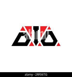 Logo a lettere triangolari DIO con forma triangolare. Monogramma del logo del triangolo DIO. Modello di logo vettoriale triangolare DIO DI colore rosso. DIO triangul Illustrazione Vettoriale