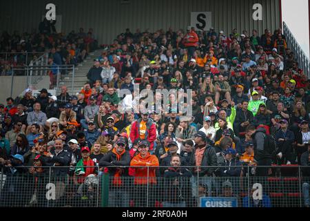 Pubblico/Tifosi/fan/tribuna durante il GP del Belgio, Spa-Francorchamps 27-30 luglio 2023 Campionato del mondo di Formula 1 2023. Foto Stock