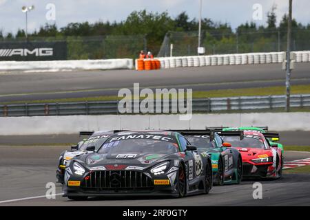 Nuerburg, Germania. 30 luglio 2023. #90, Nurburg, Germania, domenica 30 LUGLIO 2023: Magnus GUSTAVSEN, Alexey NESOV, Ezequiel PEREZ COMPANC, Jesse SALMENAUTIO, Team Madpanda Motorsport, Mercedes-AMG GT3, durante la gara della Fanatec GT World Challenge Endurance Cup. Il Team Madpanda Motorsportraces nella Fanatec GT World Challenge Endurance Cup, immagine a pagamento, foto (FRANQUET Geert /ATP/SPP) credito: SPP Sport Press Photo. /Alamy Live News Foto Stock