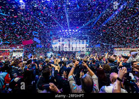 LONDRA, REGNO UNITO. 30 luglio 2023. Nella gara di domenica durante ABB FIA Formula e 2023 Hankook London e-Prix all'Excel di domenica 30 luglio 2023 a LONDRA, in INGHILTERRA. Crediti: Taka G Wu/Alamy Live News Foto Stock