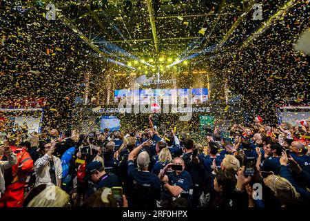 LONDRA, REGNO UNITO. 30 luglio 2023. Nella gara di domenica durante ABB FIA Formula e 2023 Hankook London e-Prix all'Excel di domenica 30 luglio 2023 a LONDRA, in INGHILTERRA. Crediti: Taka G Wu/Alamy Live News Foto Stock