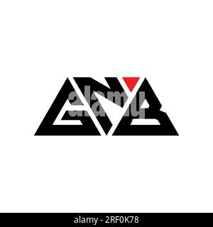 Logo GNB a lettere triangolari con forma triangolare. Monogramma del logo del triangolo GNB. Modello di logo vettoriale a triangolo GNB di colore rosso. GNB triangul Illustrazione Vettoriale