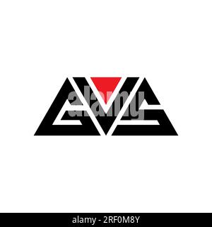 Logo GVS triangolare a lettera con forma triangolare. Monogramma di design con logo triangolare GVS. Modello di logo vettoriale a triangolo GVS di colore rosso. GVS triangul Illustrazione Vettoriale