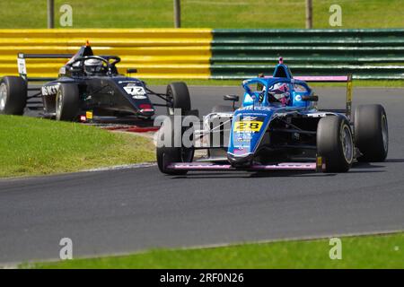 Dalton on Tees, 29 luglio 2023. Douwe Dedecker alla guida della Virtuosi Racing nel ROKIT F4 British Championship sul Croft Circuit. Crediti: Colin Edwards Foto Stock