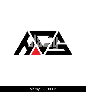 Logo HCS triangolare a lettere con forma triangolare. Monogramma di design con logo triangolare HCS. Modello logo vettoriale triangolare HCS di colore rosso. HCS triangul Illustrazione Vettoriale