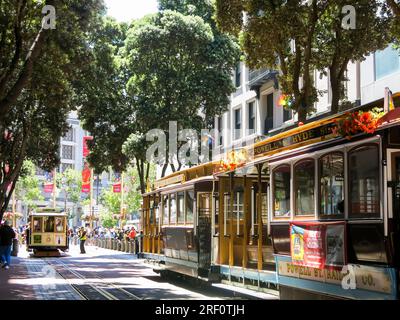 Funivia a Powell-Market St., San Francisco Foto Stock