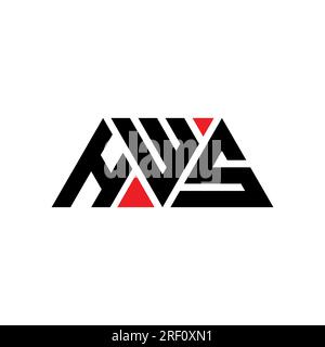 Logo a lettere triangolari HWS con forma triangolare. Monogramma di design con logo triangolare HWS. Modello logo vettoriale triangolare HWS di colore rosso. HWS triangul Illustrazione Vettoriale
