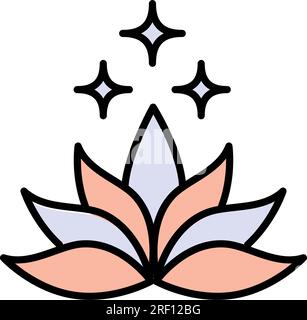 Icona fiore di loto. Immagine del vettore del logo del fiore di loto isolato su sfondo bianco. Colore del disegno giglio Illustrazione Vettoriale
