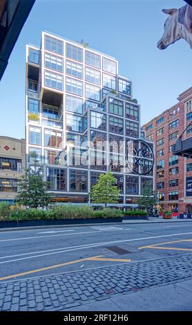 Chelsea: 61 Ninth Avenue è una disposizione di cubi di vetro progettata da Rafael Viñoly Architects e completata nel 2019. Foto Stock