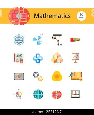 Set di icone matematiche Illustrazione Vettoriale