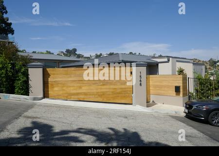 Los Angeles, California, USA 30 luglio 2023 attore Alan Thicke e cantante Robin Thicke, attrice Paula Patton ex casa/casa al 1568 Blue Jay Way il 30 luglio 2023 a Los Angeles, California, USA. Foto di Barry King/Alamy Stock Photo Foto Stock