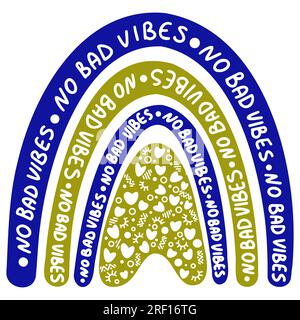 nessun poster arcobaleno con vibrazioni negative. Illustrazione Vettoriale