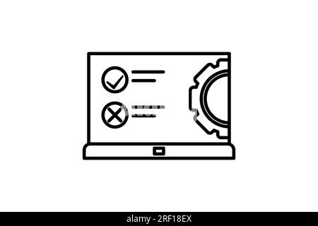 icona test. Icona relativa alla configurazione e all'azione. stile icona linea. Semplice progettazione vettoriale modificabile Illustrazione Vettoriale