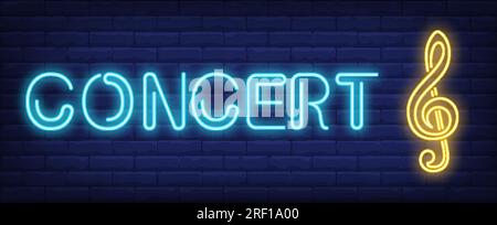 Concerto al neon segno Illustrazione Vettoriale