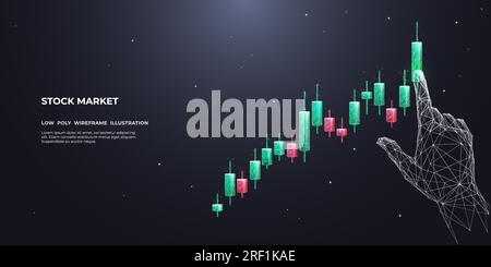 L'uomo astratto tocca candelabri colorati con il dito indice. Illustrazione Vettoriale