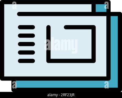 Icona di sviluppo CMS per delineare il vettore. Web design. Pagina Web html colore piatto Illustrazione Vettoriale
