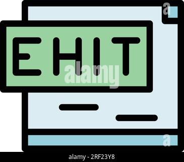 Vettore di contorno icona CMS. Sito Web HTML. Colore codice grafico piatto Illustrazione Vettoriale