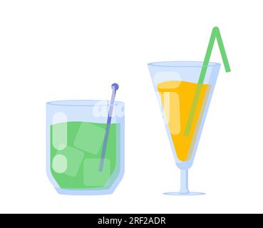 Set di cocktail alcolici Vector Concept Illustrazione Vettoriale