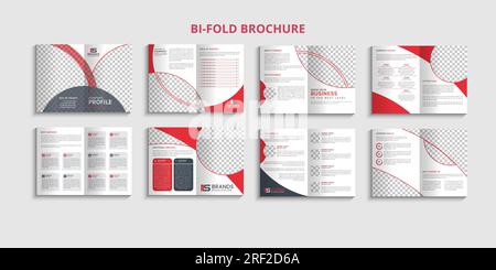 Design di modelli di brochure per profili aziendali creativi e moderni Illustrazione Vettoriale