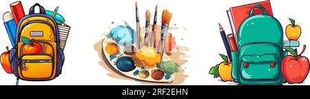 sacchetti vettoriali colorati. icona della tavolozza di disegno. borse colorate e illustrazioni vettoriali a tavolozza grafica su sfondo bianco Illustrazione Vettoriale