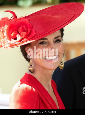 Berkshire, Regno Unito. 23 giugno 2023. La Principessa di Galles assiste al quarto giorno della Royal Ascot. Credito: Doug Peters/EMPICS/Alamy Live News Foto Stock