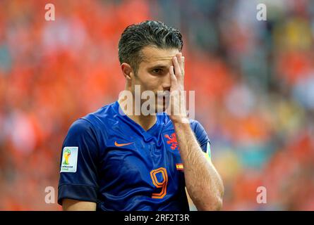 FOTO D'ARCHIVIO: Robin van PERSIE compie 40 anni il 6 agosto 2023, Robin VAN PERSIE (NED) scuote la testa; Spagna (ESP) - Paesi Bassi (NED) 1:5, turno preliminare gruppo B, partita 3, su 13.06.2014 a Salvador; Coppa del mondo di calcio 2014 in Brasile dal 12.06. - 07/13/2014. ? Foto Stock