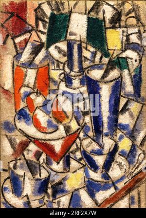Still life with lamp by the French artist Fernand Leger, oil on canvas 1914 Foto Stock