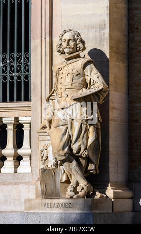 Scultura del XVII secolo. Pittore di corte spagnolo di re Filippo IV, Diego Valazquez 1599 - 1660. Al Museo Archeologico Nazionale di Madrid, Foto Stock