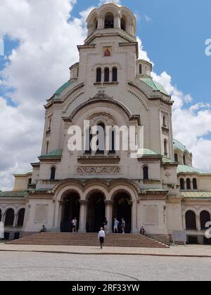 Esterno di St Cattedrale di Alexander Nevsky, una cattedrale ortodossa nella città di Sofia, Bulgaria. 31 luglio 2023. Foto Stock