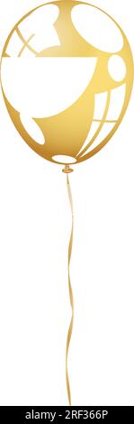 Bianco, nero, argento, oro, rosa, palloncini marrone e cachi isolati Illustrazione Vettoriale