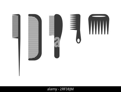 Diversi tipi di pettine per capelli Illustrazione Vettoriale