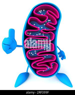 Divertente personaggio mitocondria dei cartoni animati 3D. Foto Stock