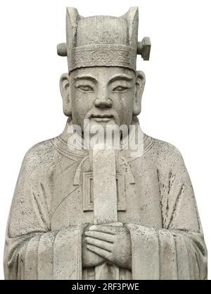 Dettaglio di una storica scultura cinese in pietra situata presso le Tombe della dinastia Ming (situate a circa 50 chilometri a nord della città di Pechino) in una speciale Foto Stock