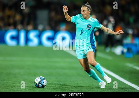 Brisbane, Queensland, Australia. 31 luglio 2023. MELBOURNE, AUSTRALIA - LUGLIO 31: L'Australia gioca in Canada alla Coppa del mondo femminile FIFA Australia e nuova Zelanda 2023 al Melbourne Rectangular Stadium il 31 luglio 2023 (Credit Image: © Chris Putnam/ZUMA Press Wire) SOLO PER USO EDITORIALE! Non per USO commerciale! Foto Stock
