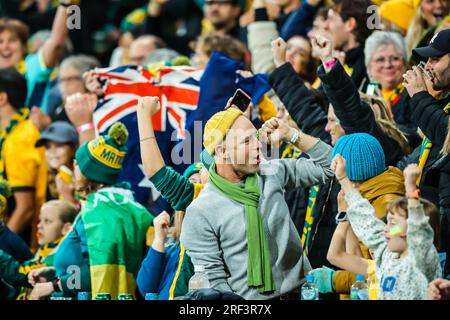 Brisbane, Queensland, Australia. 31 luglio 2023. MELBOURNE, AUSTRALIA - LUGLIO 31: I tifosi mentre l'Australia gioca in Canada alla Coppa del mondo femminile FIFA Australia e nuova Zelanda 2023 al Melbourne Rectangular Stadium il 31 luglio 2023 (immagine di credito: © Chris Putnam/ZUMA Press Wire) SOLO PER USO EDITORIALE! Non per USO commerciale! Foto Stock