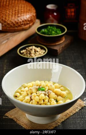 Lotus Seed al vapore, cibo cinese Foto Stock