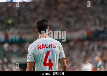 Nacho Monsalve durante la partita PKO BP Ekstraklasa 2023/24 tra Legia Warszawa e LKS Lodz allo Stadio municipale di Legia di Marshall Józef Piłsudski, Foto Stock