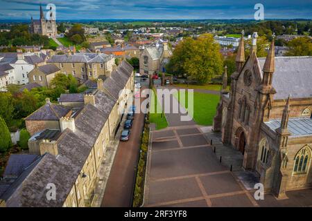 Vista aerea della città di Armagh, contea di Armagh, Irlanda del Nord Foto Stock