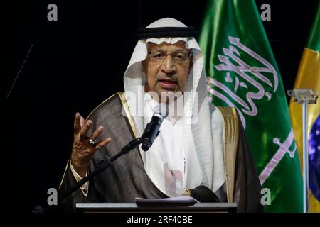 San Paolo, Brasile. 31 luglio 2023. SP - SAN PAOLO - 07/31/2023 - SAN PAOLO, BRASILE FORUM DEGLI INVESTIMENTI - ARABIA SAUDITA - Ministro degli investimenti del Regno dell'Arabia Saudita, Khalid al Falih, durante il Forum degli investimenti Brasile - Arabia Saudita, tenutosi questo lunedì mattina - fiera (31) al Teatro Sesi, Presso la sede della Federazione delle industrie dello Stato di San Paolo (FIESP) su Avenida Paulista. Foto: Suamy Beydoun/AGIF/Sipa USA credito: SIPA USA/Alamy Live News Foto Stock