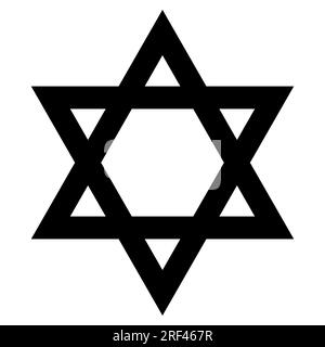 Star of David - simbolo dell'ebraismo icona piatta per app e siti Web Illustrazione Vettoriale