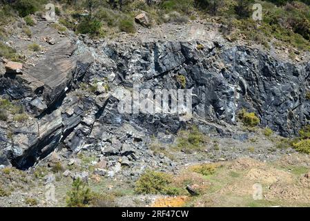 La Dunite o olivinite è una roccia plutonica ultramafica composta prevalentemente da olivina (minerale silicato di ferro e magnesio). Questa foto è stata scattata a Cabo O. Foto Stock