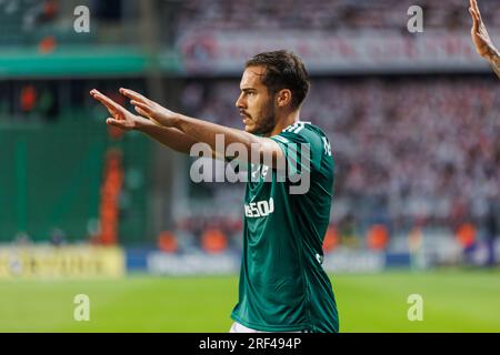 Tomas Pekhart durante la partita PKO BP Ekstraklasa 2023/24 tra Legia Warszawa e LKS Lodz allo Stadio municipale di Legia di Marshall Józef Piłsudski, Foto Stock