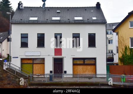 Situazione a Gemünd in Germania 18 mesi dopo il disastro delle inondazioni Foto Stock