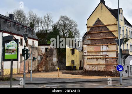 Situazione a Gemünd in Germania 18 mesi dopo il disastro delle inondazioni Foto Stock